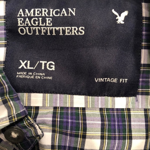 Men's American Eagle Plaid Shirt - Picture 2 of 4